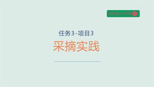 湘人版六年級上冊勞動實踐指導(dǎo)手冊任務(wù)二-項目3采摘實踐課件.pptx